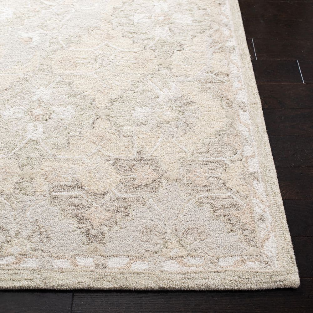 Elegant Gray Hand-Tufted Wool Area Rug 8' x 10'