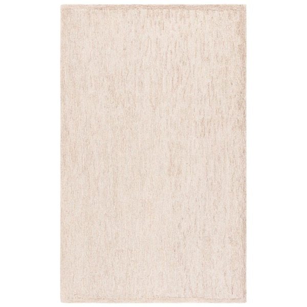 Ebony 3 ft. x 5 ft. Beige/Ivory Solid Color Distressed Area Rug