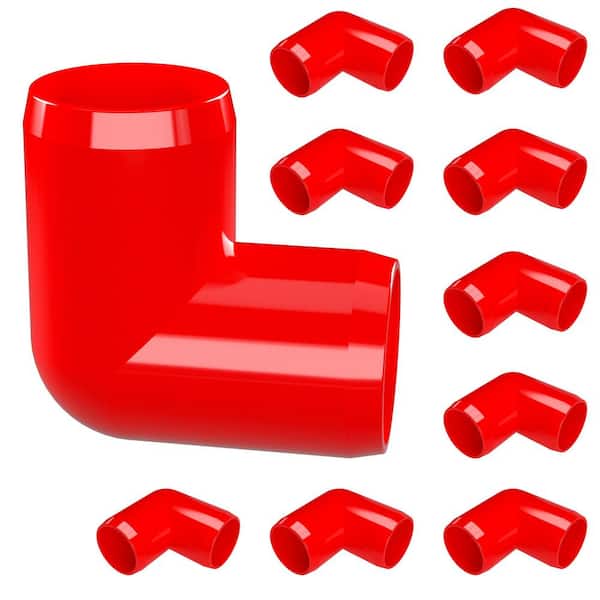 Formufit 1/2 in. Furniture Grade PVC 90-Degree Elbow in Red (10-Pack)