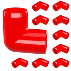 1/2 in. Furniture Grade PVC 90-Degree Elbow in Red (10-Pack)