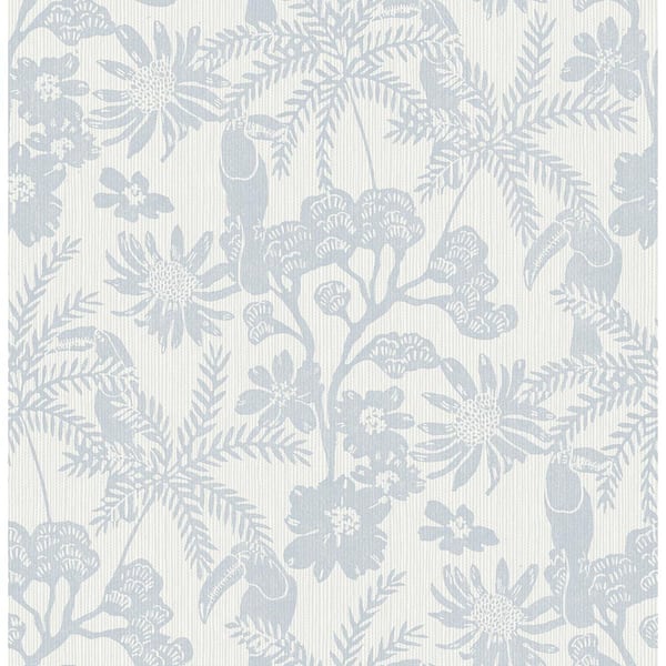 Jacaranda Light Blue Tropical Trail Wallpaper Sample