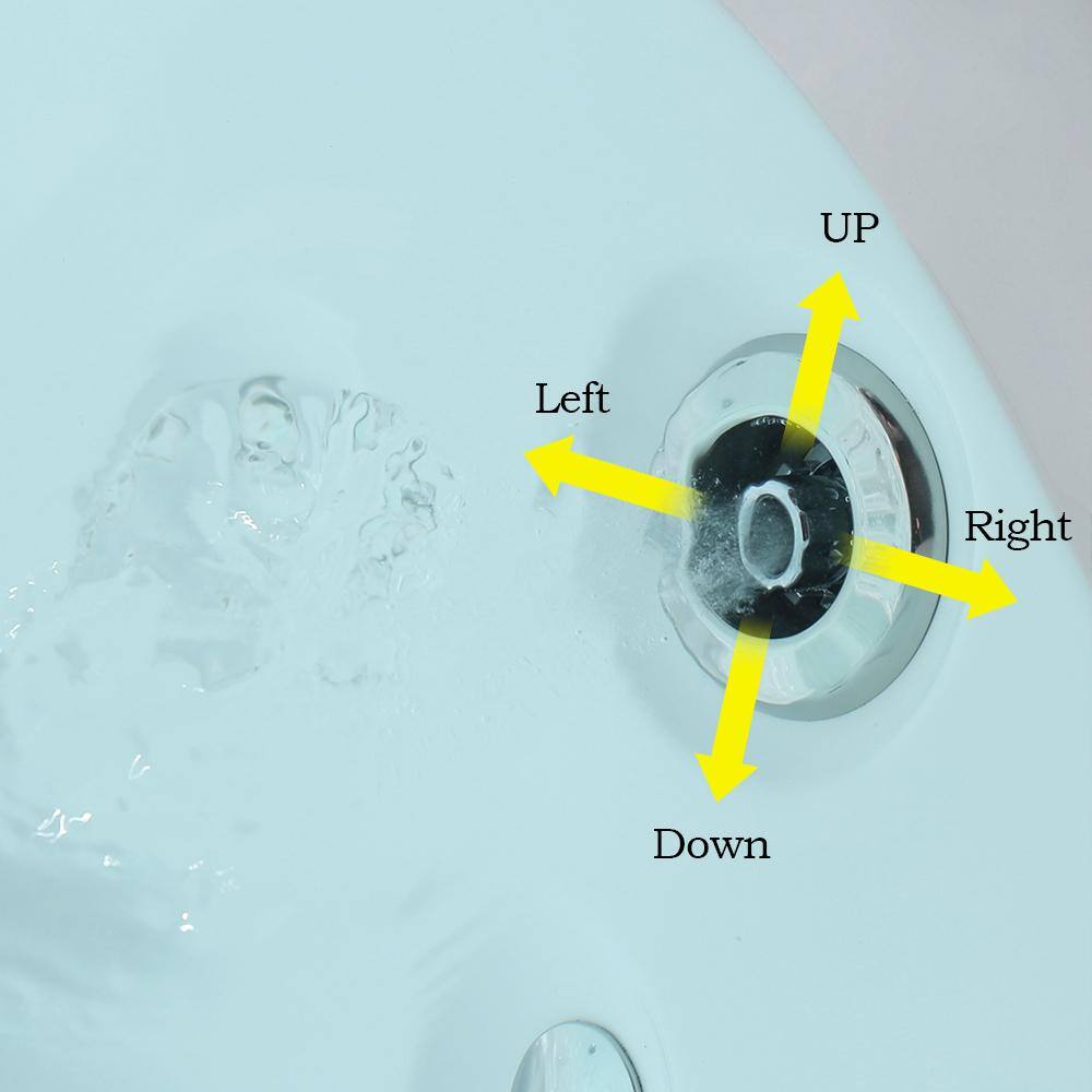 59" White Acrylic Freestanding Whirlpool Bathtub with Faucet