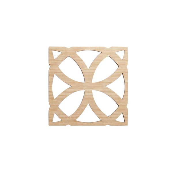 Ekena Millwork 7-3/8 in. x 7-3/8 in. x 1/4 in. Alder Extra Small Daventry Decorative Fretwork Wood Wall Panels (20-Pack)