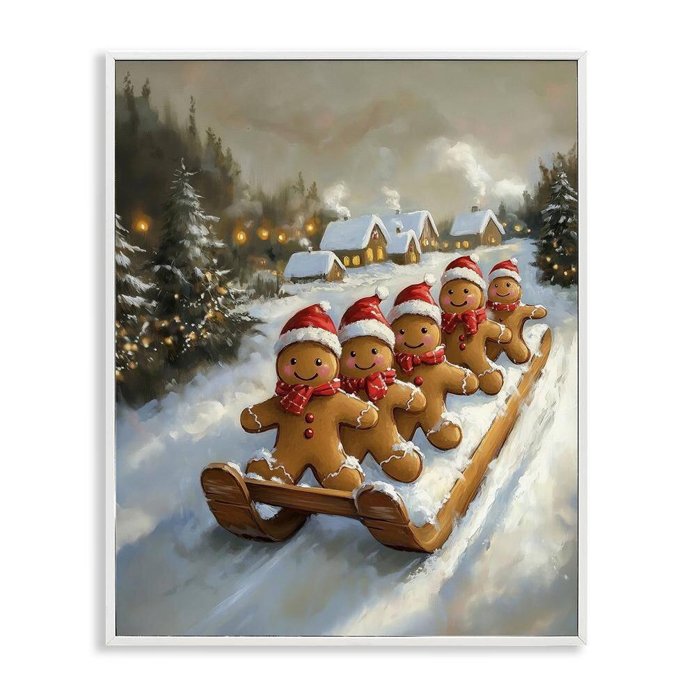 Gingerbread Snow Day Sledding by Arlington Prints 1-Piece White Framed Giclee Nature Art Print 20 in. x 16 in. price history on PriceWatchPro