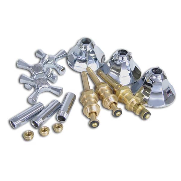 Shower Valve Rebuild Kit in Chrome Finish with Chrome Helm Style Knobs for Savoy