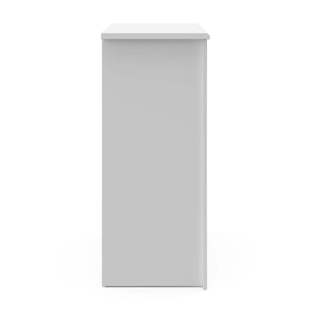 White Vertical 4-Drawer Nursery Dresser with Metal Knobs