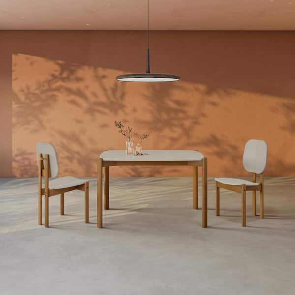 Manhattan Comfort Gales Mid-Century Modern Greige Dining Chair (Set of 4)