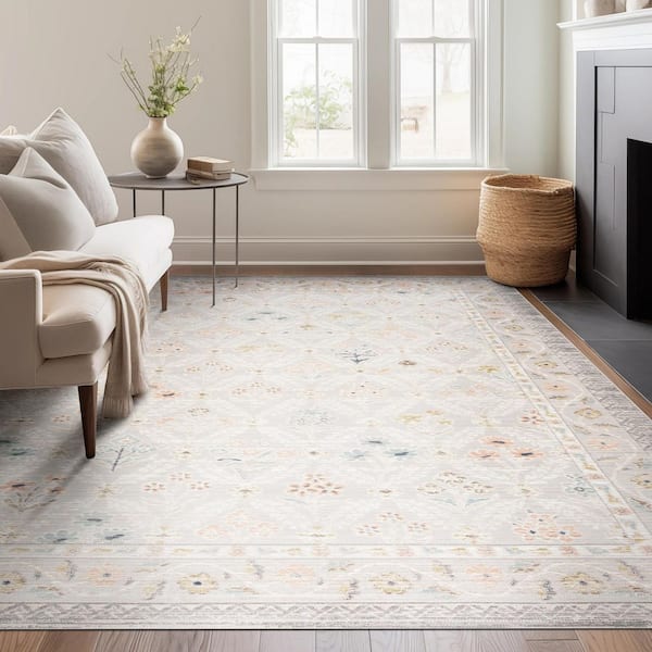 Crestwood Gray 5 ft. x 7 ft. Oriental Indoor Area Rug