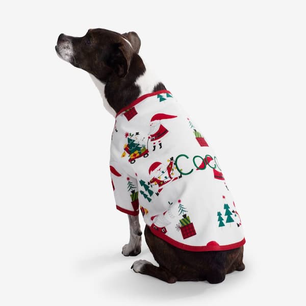 The Company Store Company Cotton Family Flannel Santa Extra Large Red/White Dog Pajamas
