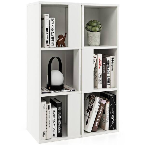 Costway 13 in. Wide x 39.5 in. H White 2 Pieces 3-tier Wood