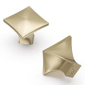 Twist 1-1/4 in. Square Elusive Golden Nickel Cabinet Knob (10-Pack)