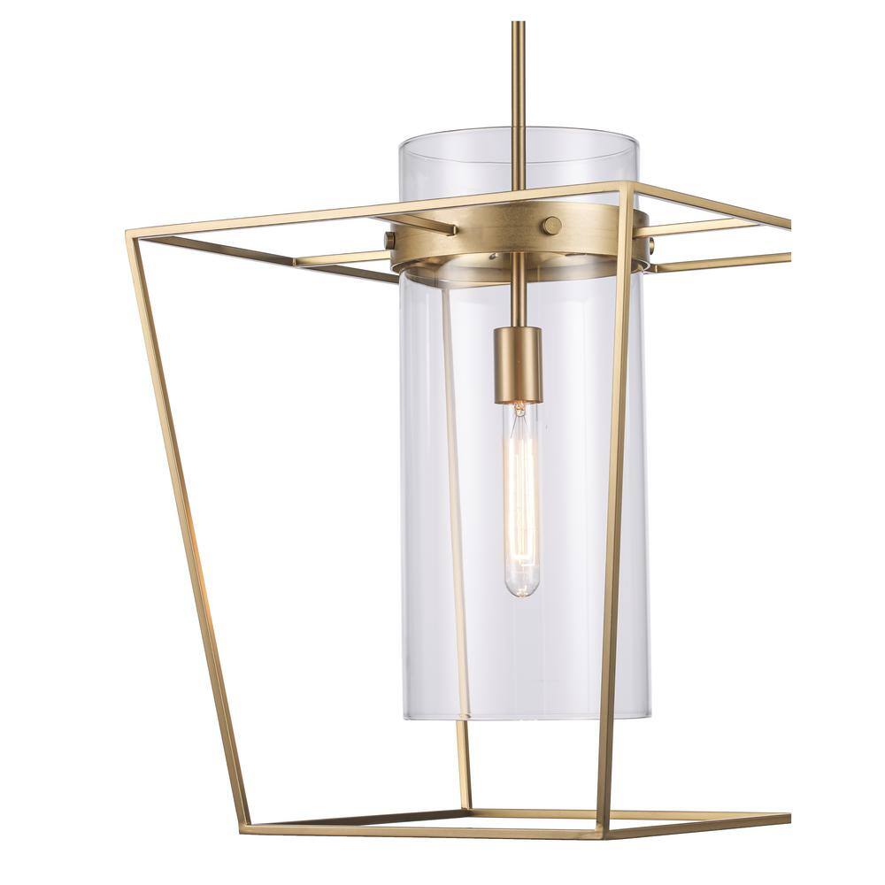 Antique Gold Mini Lantern Pendant with Clear Glass Shade