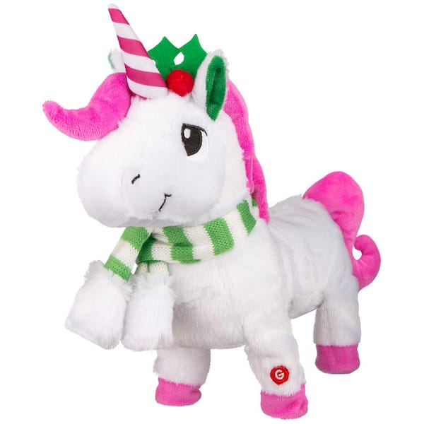 12.60 in. Christmas Animated Plush Shimmy Unicorn