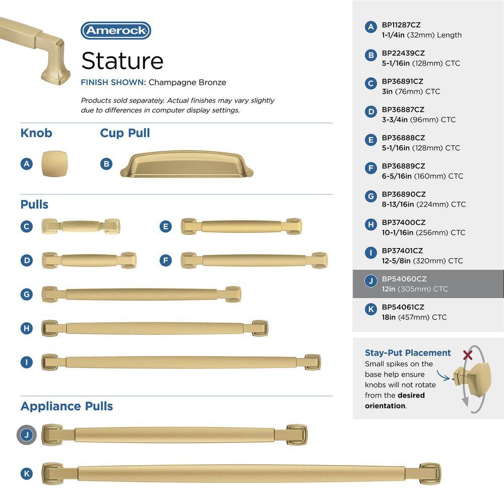 Champagne Bronze 12-Inch Stature Appliance Pull