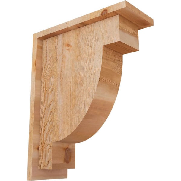 Ekena Millwork 6 in. x 14 in. x 18 in. Western Red Cedar Alpine Rough Sawn Corbel with Backplate