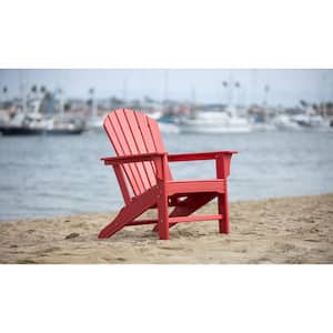 Hampton Red Patio Plastic Adirondack Chair