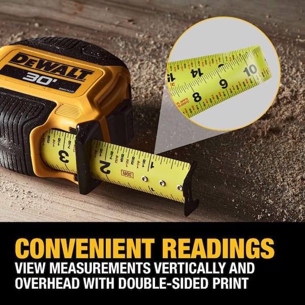 DEWALT - 30 ft. x 1-1/8 in. Tape Measure with Finger Brake