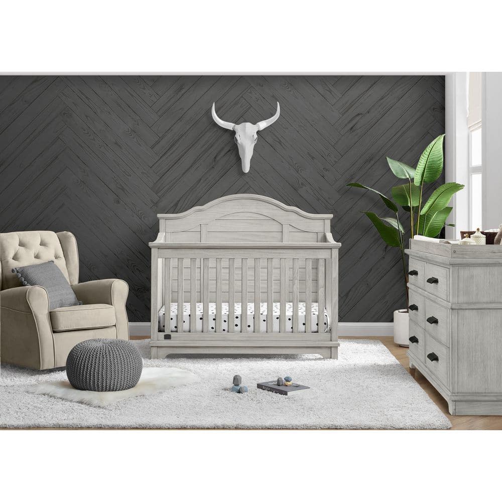 Simmons Kids Asher 6-in-1 Convertible Crib with Toddler Rail-Greenguard Gold Certified, Rustic Mist -  Delta Children, W346150-1373