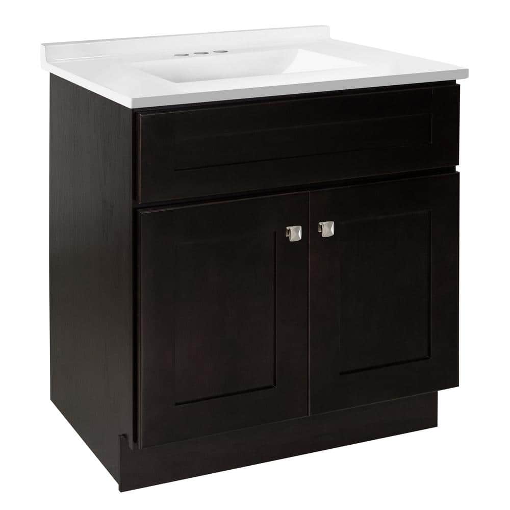 Brookings 31 in. W x 22 in. D x 36 in. H Bath Vanity w/ White Cultured Marb