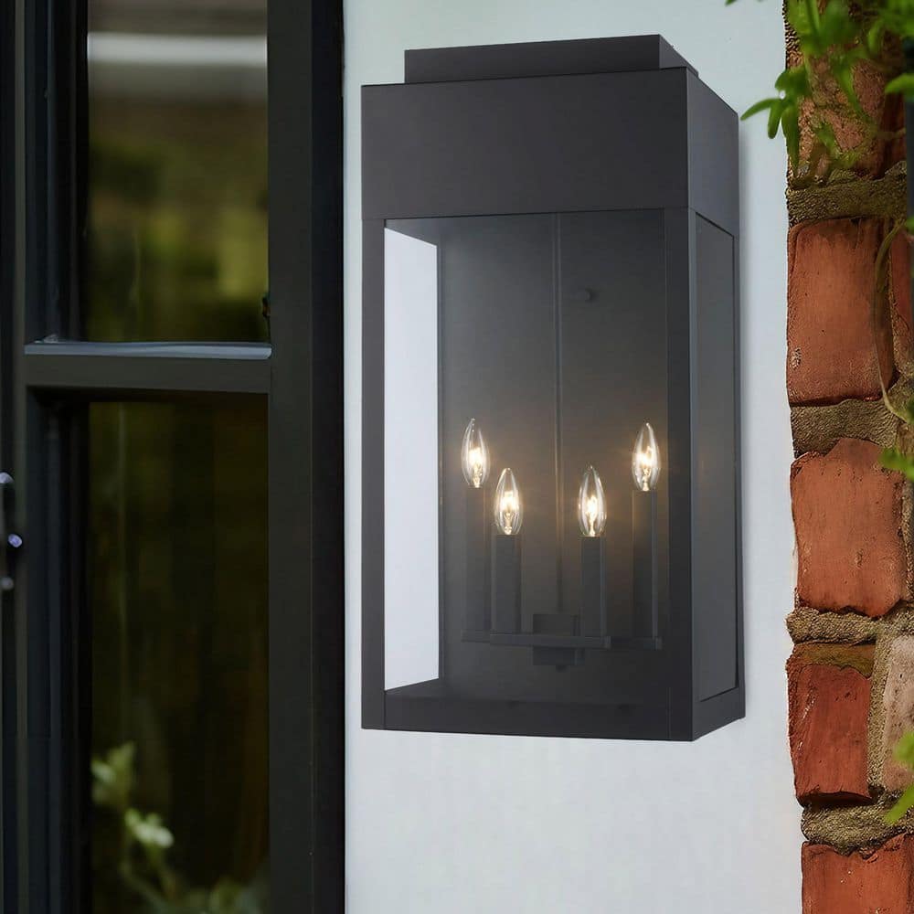 Marley 30 in. 4-Light Black Outdoor Wall Light Fixture with Clear Glass price history on PriceWatchPro