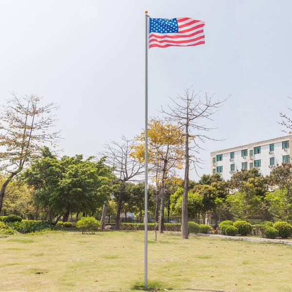 Afoxsos 20 ft. Aluminum Telescoping Flagpole with 3 ft. x 5 ft ...