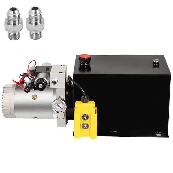 SKYSHALO Hydraulic Power Unit, 12 Qt., Electric Hydraulic Cylinder Pump, 12 V Dump Trailer Hydraulic Pump Double Acting