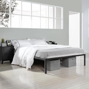 Black Metal Frame, Queen Size Platform Bed, Frame Bed,Platform Frame Bed with Slats,No Box Spring,Storage Under the Bed,
