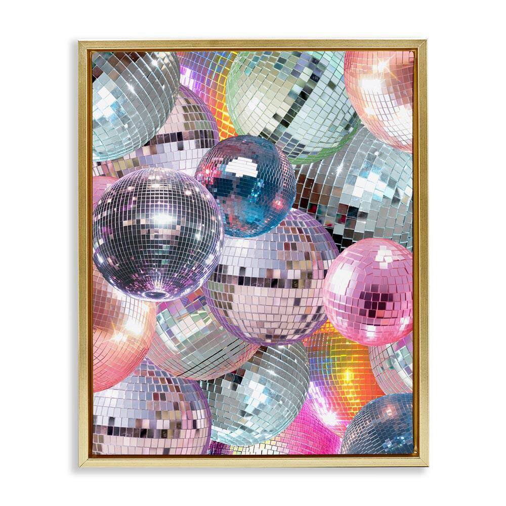 Pastel Disco Balls Cluster by Daphne Polselli Gold Floater Frame Music Graphic Art Print 21 in. x 17 in. price history on PriceWatchPro