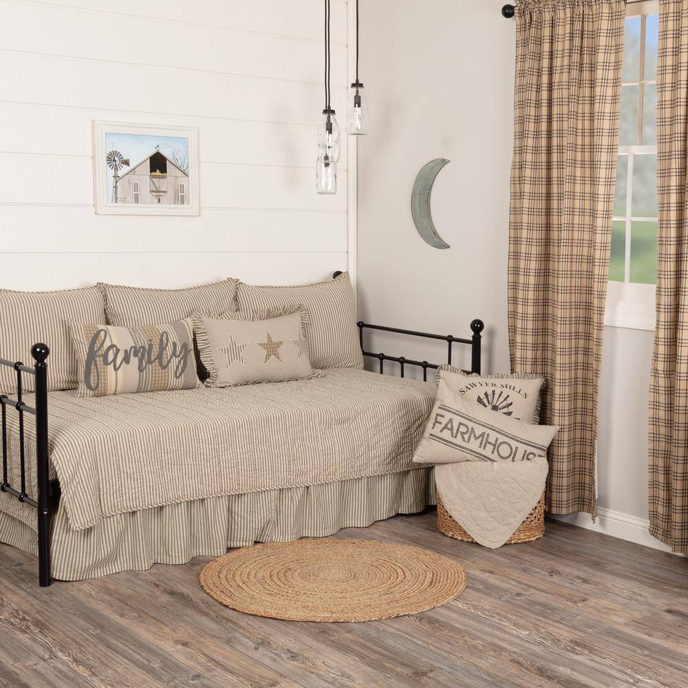 Sawyer Mill 5-Piece Charcoal Ticking Stripe Cotton Daybed Quilt Set price history on PriceWatchPro