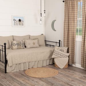 Sawyer Mill 5-Piece Charcoal Ticking Stripe Cotton Daybed Quilt Set