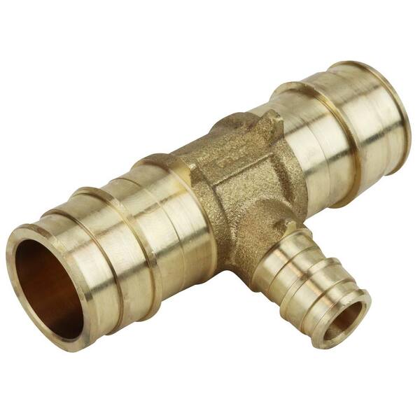 thumbnail interactive-video image 1 of Everflow 1/2 Inch PEX X PEX Expansion Barb Tee Fittings – Brass, 10 Pack (for Plumbing, Made In China) 1 of 3