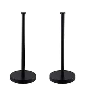 Bath Freestanding Toilet Paper Holder Tissue Roll Storage Stand Tissue Holder in Stainless Steel Matte Black 2 Pack