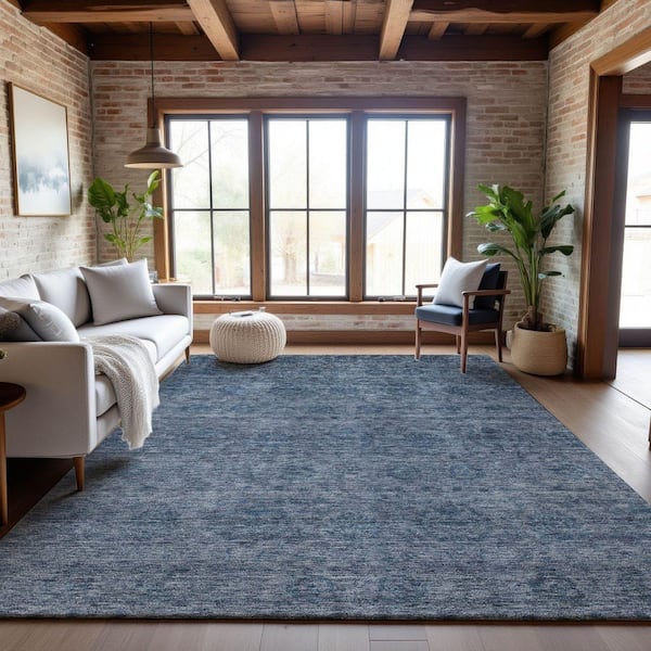 Mayfield Premium Machine Washable Abstract AMF1170 Blue 10 ft. x 14 ft. Area Rug