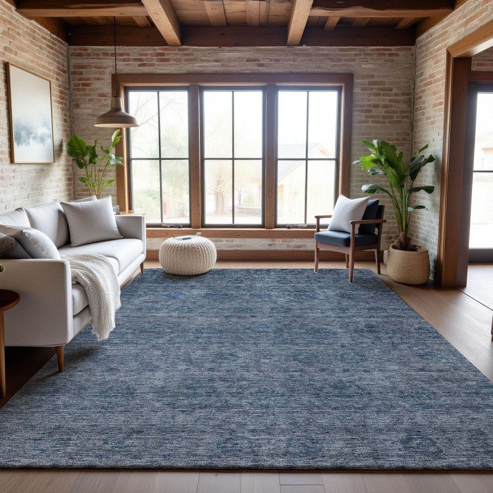 Mayfield Premium Machine Washable Abstract AMF1170 Blue 3 ft. x 5 ft. Area Rug price history on PriceWatchPro