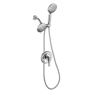 2 in 1 5-Spray Shower head Kits Shower Faucet with Valve 1.8 GPM 4.7 in. Adjustable Dual Shower Heads in Chrome