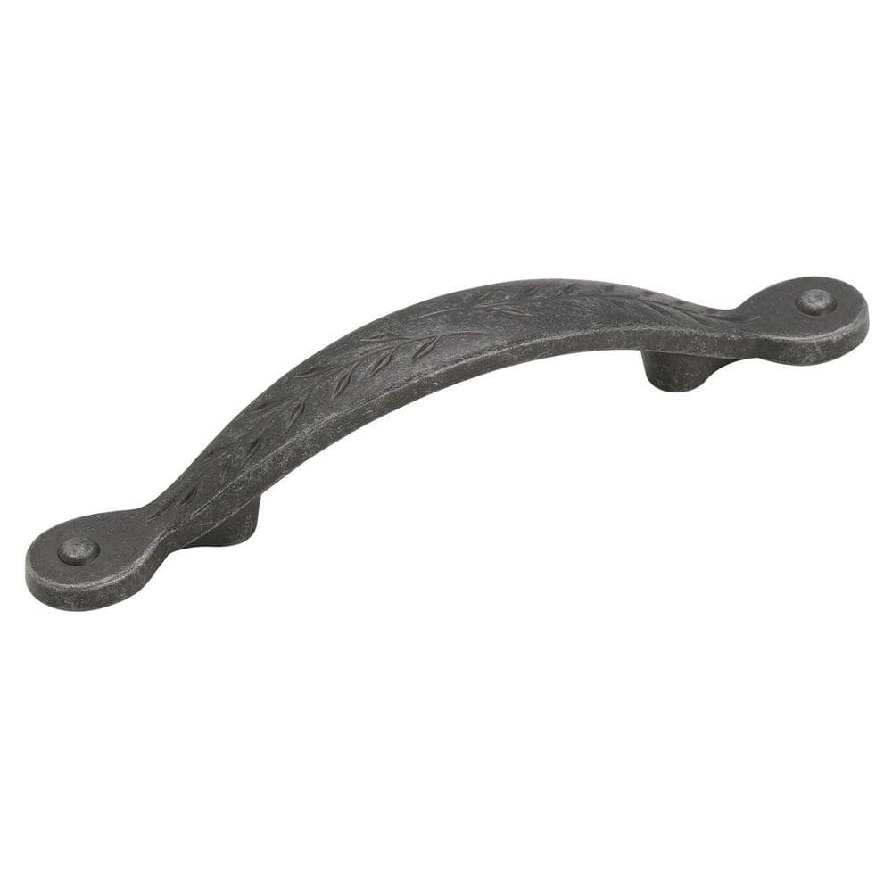 Wrought Iron Dark Leaf Motif Bar Pull