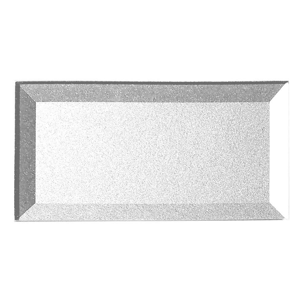 Silver Beveled Glass Subway Wall Tile 3x6