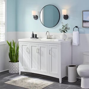 Tilton 48 in W x 21.5 in D x 34.15 in H Folding Bath Vanity Cabinet without Top in White Finish