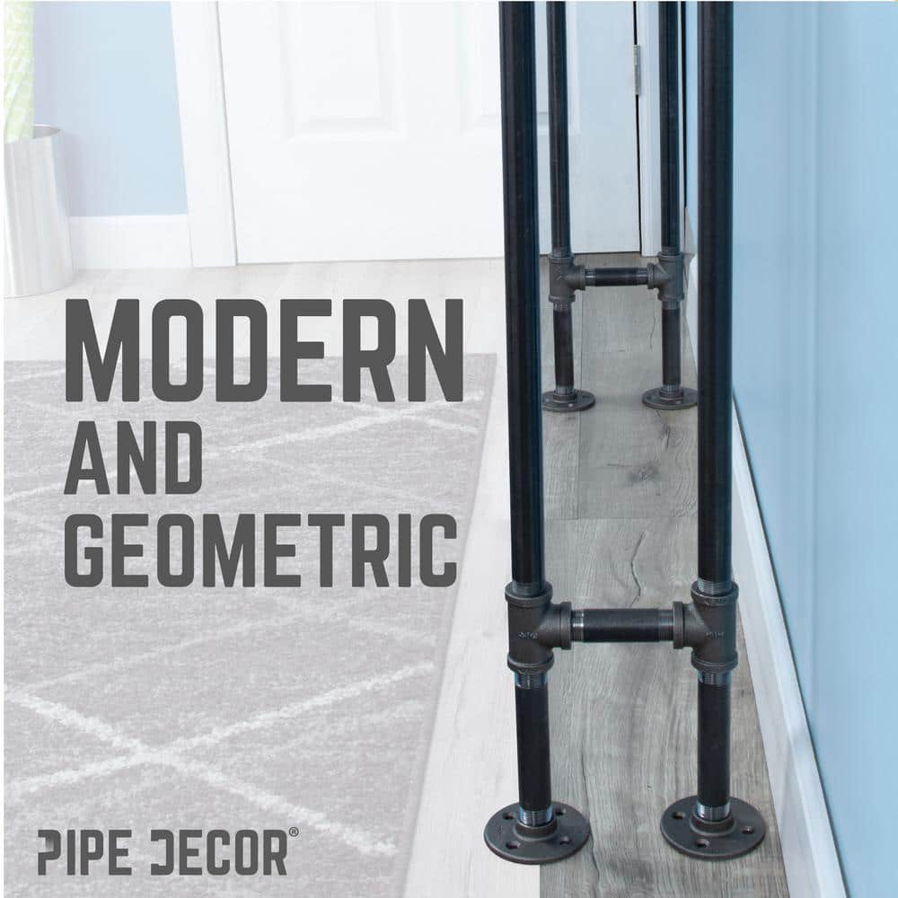 3.25 ft Dark Grey Steel Pipe Leg Kit for Console Table - 2 Pack