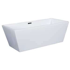 59 in. Acrylic Flatbottom Bathtub in White