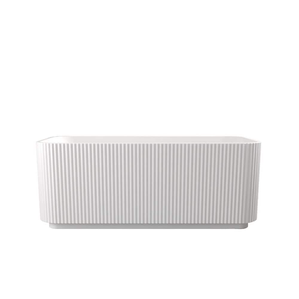 59 in. x 30 in. Acrylic Surface Freestanding Soaking Bathtub in Glossy White price history on PriceWatchPro