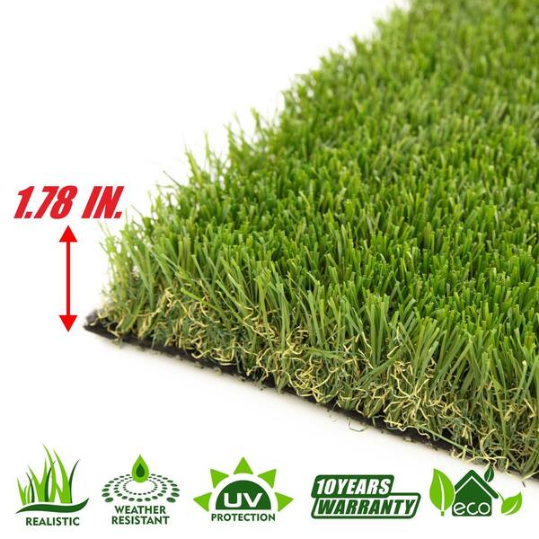 Fescue Multipurpose 12 ft. Wide x Cut to Length Green Artificial Grass Turf