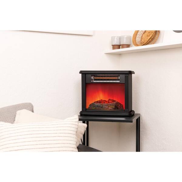 Comfort Zone 10 in. 2388 BTU Portable Mini Fireplace Electric Heater  Furnace with Realistic 3D Flame and Ember Bed in Black CZFP20M - The Home  Depot