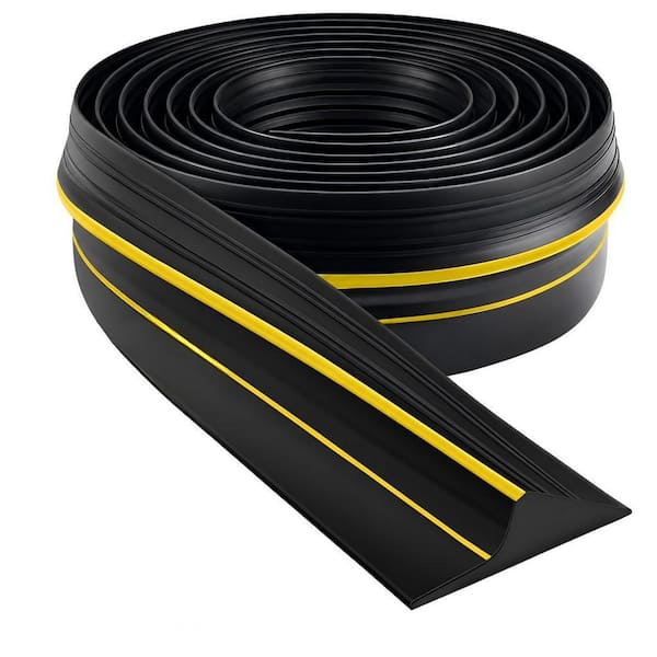 Yellow Rubber Garage Door Threshold Seal Strip, 20 ft. Universal Waterproof Weather Stripping Bottom Door Sealing Kit