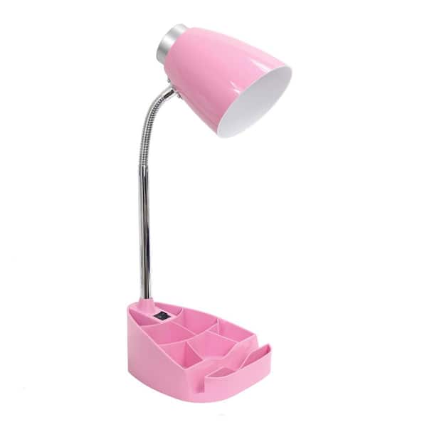LimeLights 18.5 in. Gooseneck Organizer Desk Lamp with iPad Tablet Stand  Book Holder, Pink LD1002-PNK - The Home Depot