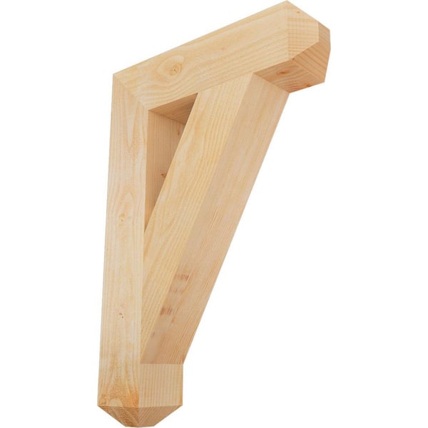 Ekena Millwork 6 in. x 38 in. x 26 in. Douglas Fir Traditional Craftsman Rough Sawn Bracket