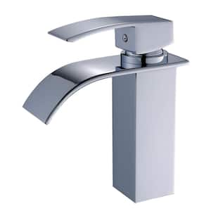 Single-Handle Single Hole Waterfall Bathroom Faucet in Chrome