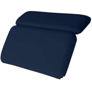 Bath Pillow for Neck Head and Back Support, Strong Suction Waterproof Headrest for Curved or Straight Tubs in Navy