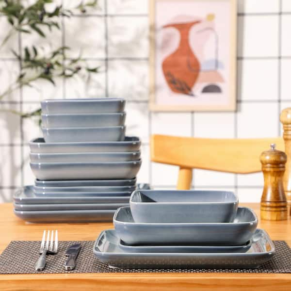 Square stoneware dinnerware discount sets