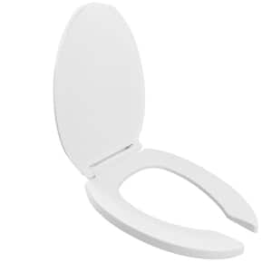 820STSS Elongated Open Front Commercial Toilet Seat with Cover in White